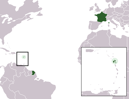 Расположение департамента Гваделупа (Guadeloupe)