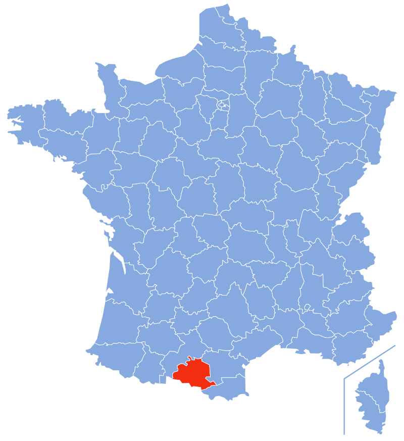 Расположение департамента Арьеж (Ariège)