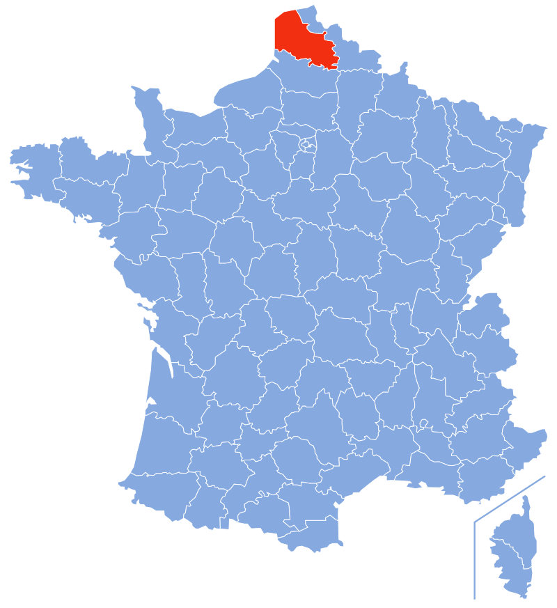 Расположение департамента Па-де-Кале (Pas-de-Calais)