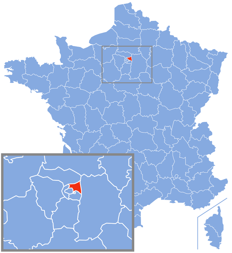 Расположение департамента Сена-Сен-Дени (Seine-Saint-Denis)