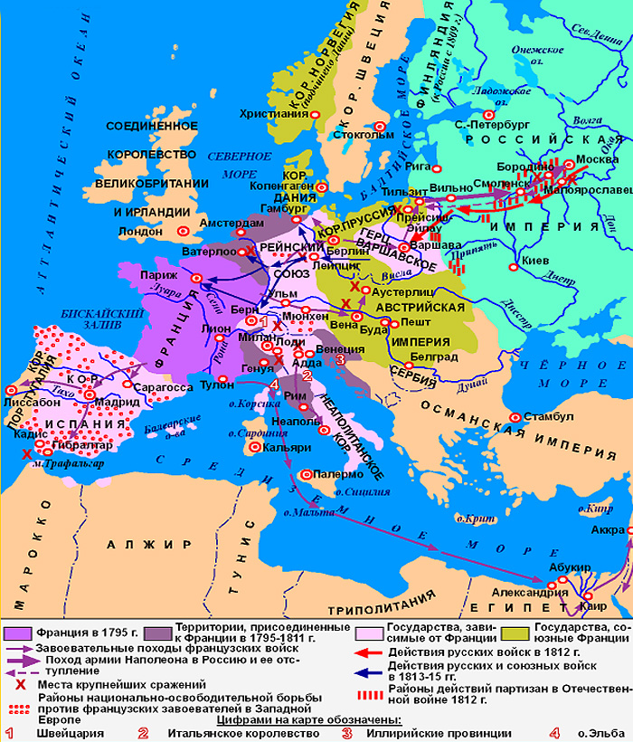 Военные действия Наполеона в Европе (1799- 1815 г.г.)