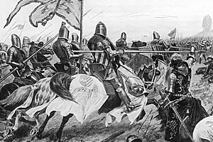 Битва при Креси (1346г.). Наступление французской кавалерии