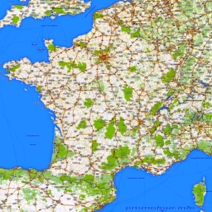 Карта автомобильных дорог Франции